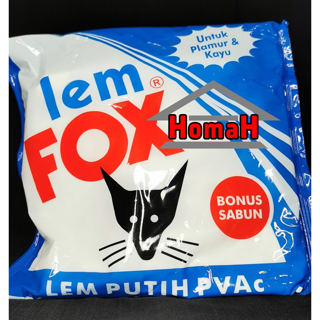 

Lem FOX Putih Kantong Biru PVAC Kayu Plamur 600gr Plamir