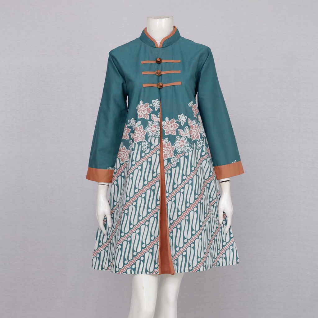 BAJU KERJA WANITA MODEL TUNIK PIAS KOIN 02 | DRESS WANITA BATIK CAP PREMIUM