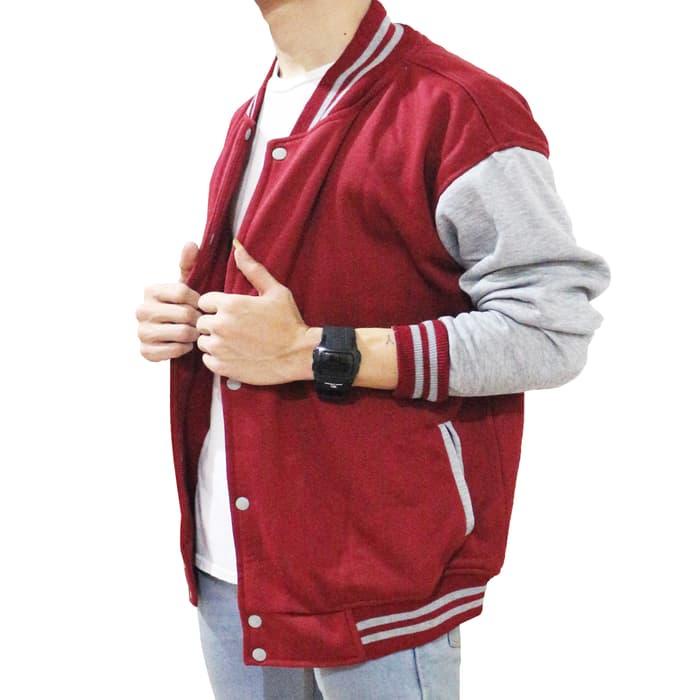 Jaket Baseball Varsity Polos - Jaket Varsity Polos Pria Wanita Katun Hangat
