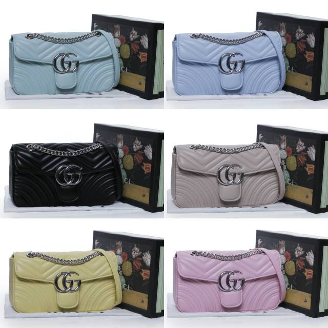 Tas selempang wanita Gucci Marmont in Pastel Colours Pre Fall 2020