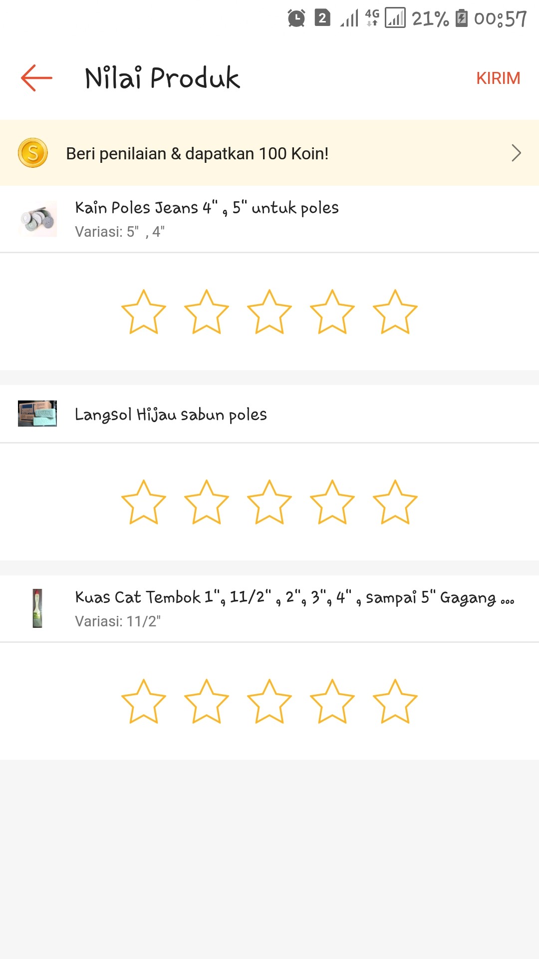 Kuas Cat Tembok 1, 11/2 , 2, 3, 4 , Sampai 5 Gagang Kayu Putih  Nippon Star