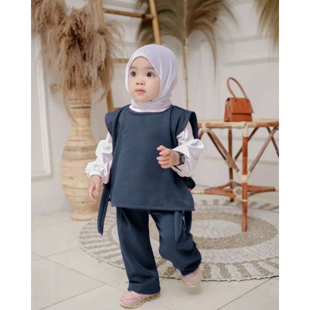 Baju anak perempuan 3in1 0 3 tahun bahan jatuh adem elastis