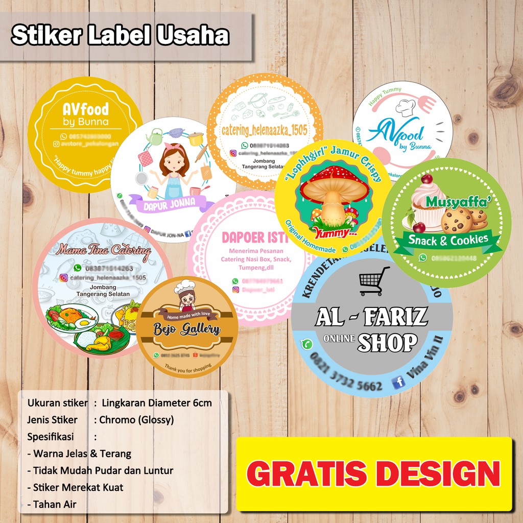 

200PCS Stiker Label Usaha Lingkaran 6cm/ Stiker Kemasan / Stiker Produk/ Stiker Kue/ Stiker OLShop