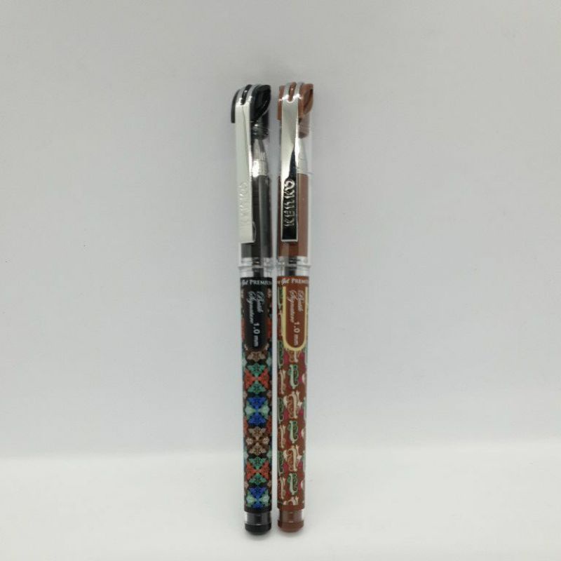 

ballpoint / pulpen / pen gel kenko easy gel premium batik signature 1.0 black pen tandatangan