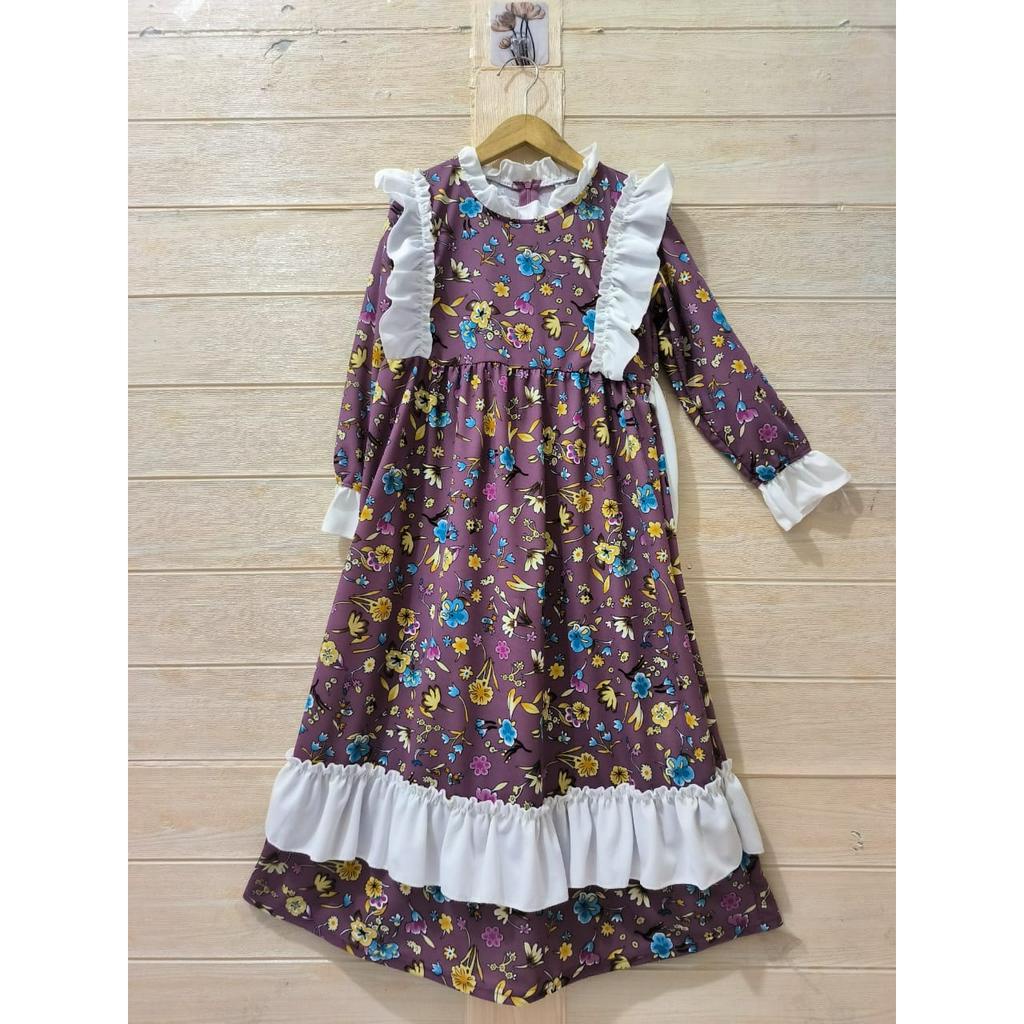 MOMOGI - GAMIS MAXI ANAK PEREMPUAN FLORAL FELYCIA / VOXY PREMIUM / Usia 5-13thn