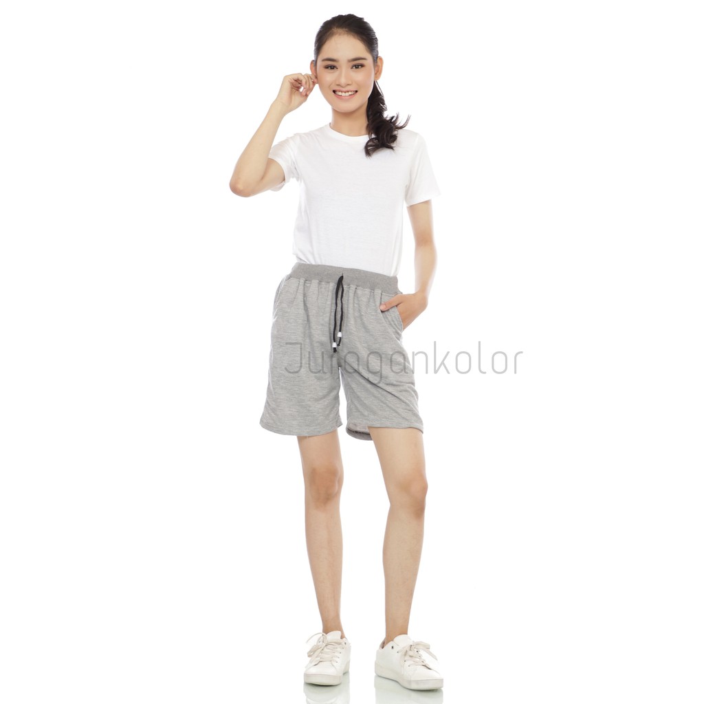 Celana Pendek Wanita Santai Polos Short Pants Kaos Baby Terry Rib -BTR52