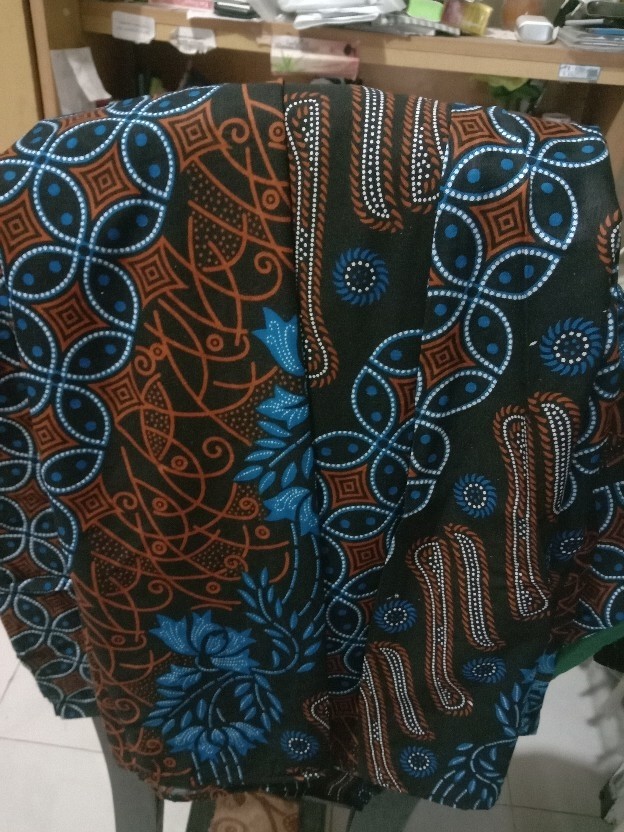 Batik Couple Keluarga Sania Ruffle Ori Ndoro Jowi Dnt Seno Biru