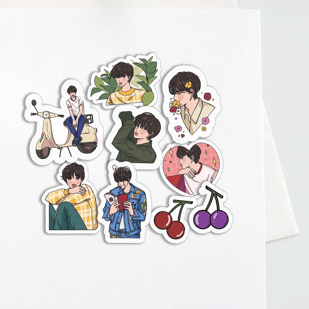 

Sticker Korean Boys Aesthetic Stiker Waterproof (9 pcs)