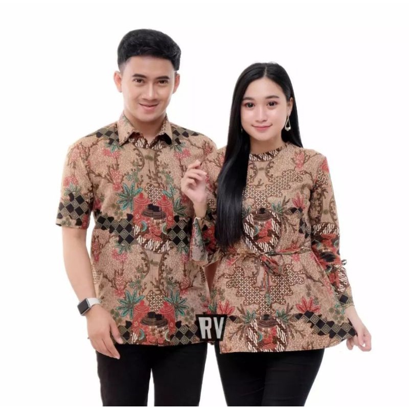 [ COD ]  Batik Couple keluarga sania ruffle ori ndoro jowi dnt  Motif Toples