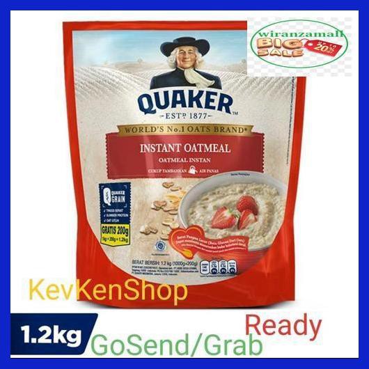 

23Qwe2- Quaker Oat Instant Oatmeal Sereal 1200 Gram Merah 1,2 Kg Bpom Ri 9Yk9Kji-