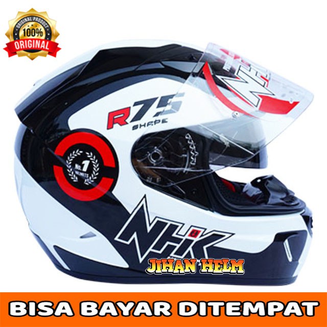 HELM NHK / HELM / NHK / HELM NHK GP1000 FULL FACE R75 WHITE BLACK TERLARIS