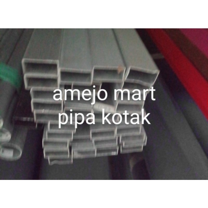 TERMURAH PIPA KOTAK SILVER 11MMX23MM ALUMINIUM
