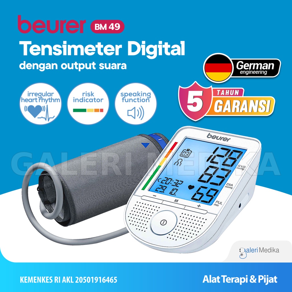 Tensimeter Digital Beurer BM 49 / BM-49 / BM49 Dengan Suara -  Tensimeter Digital Brand Jerman