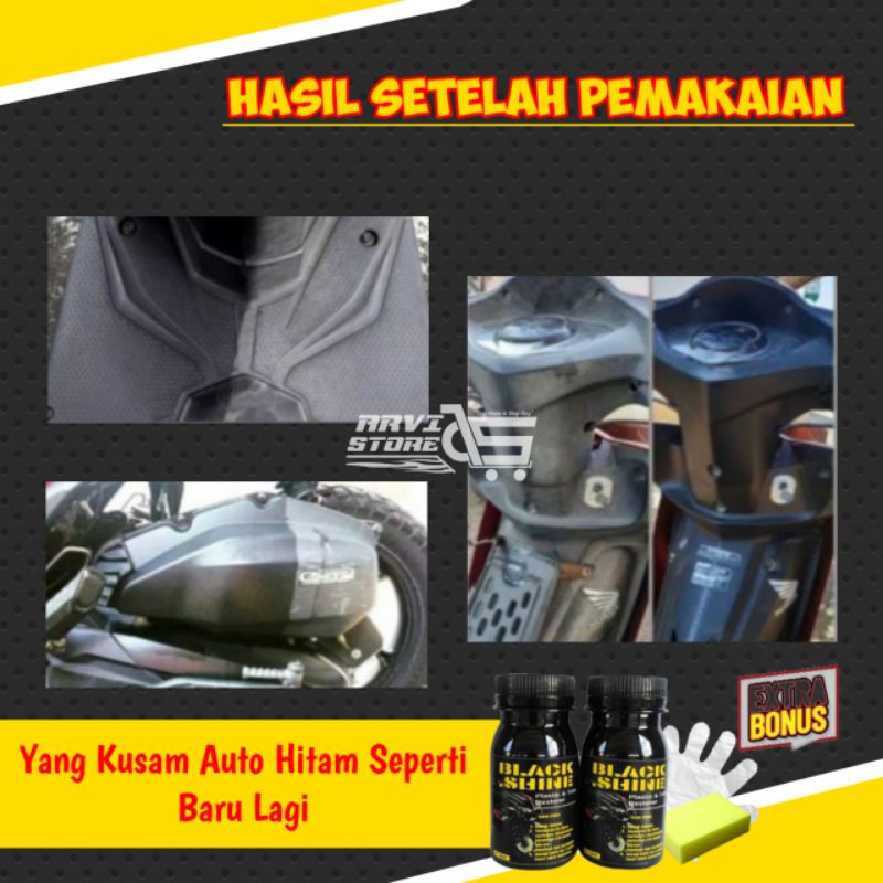 Penghitam Body Kendaraan Permanen Premium Paling Ampuh Untuk Motor Dan Mobil Yang Kusam Pudar Cocok Untuk Trim Restorer Dasboard Spakbor grill Spion Talang Wipper Fender Nemper Bagian Interior Atau Exterior Spion Gratis Ongkir COD