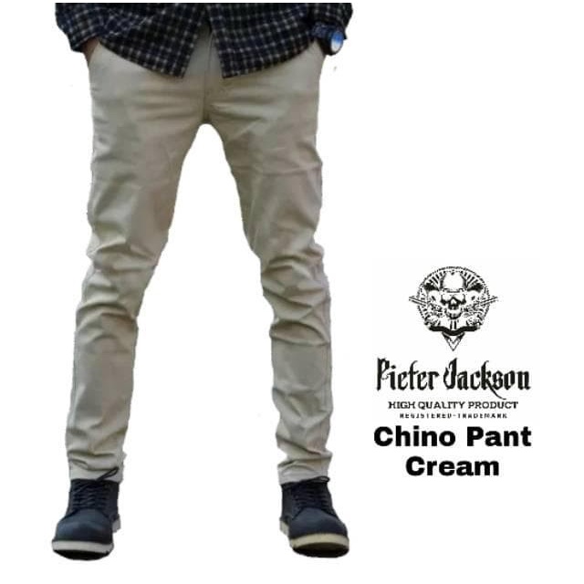 CHINO PANJANG PRIA LONG CHINOS PANTS SLIM FIT KHAKI MURAH KEREN COCOK