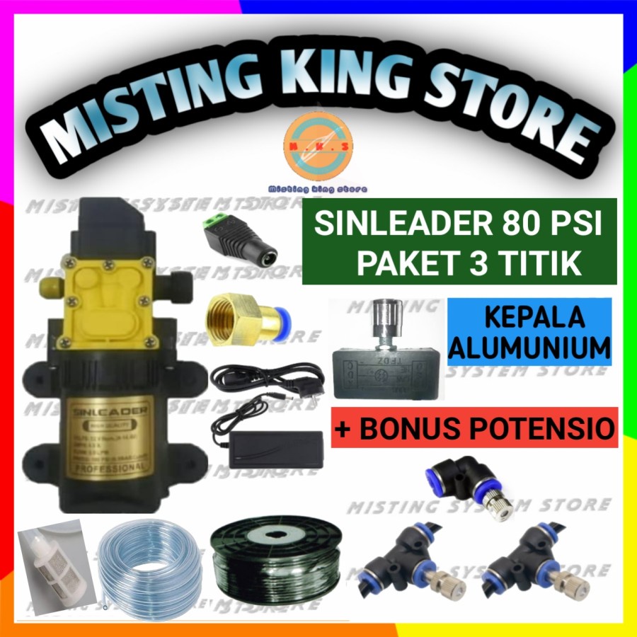 PAKET MISTING 3 TITIK PALUDARIUM MINI ALAT SIRAM MIST NOZZLE POTENSIO