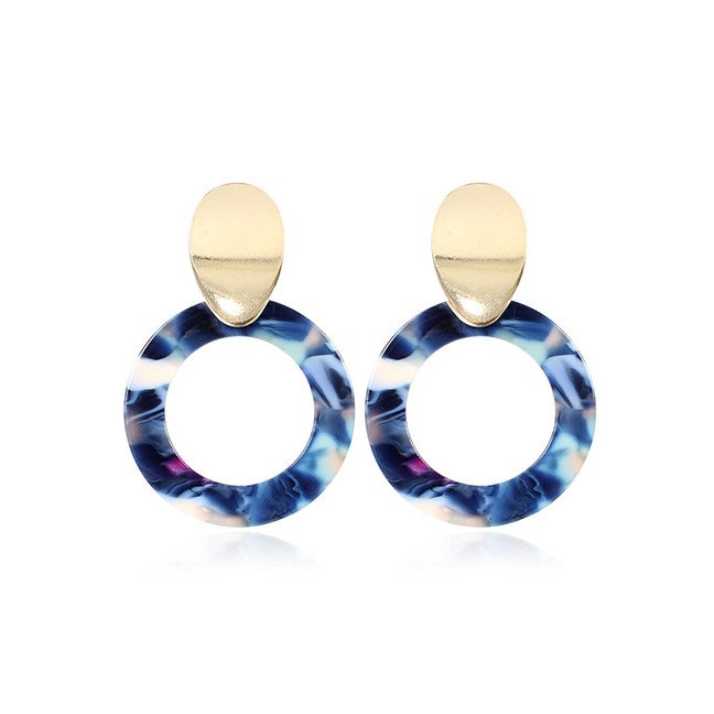 LRC Anting Fashion Round Acrylic Earrings F80142