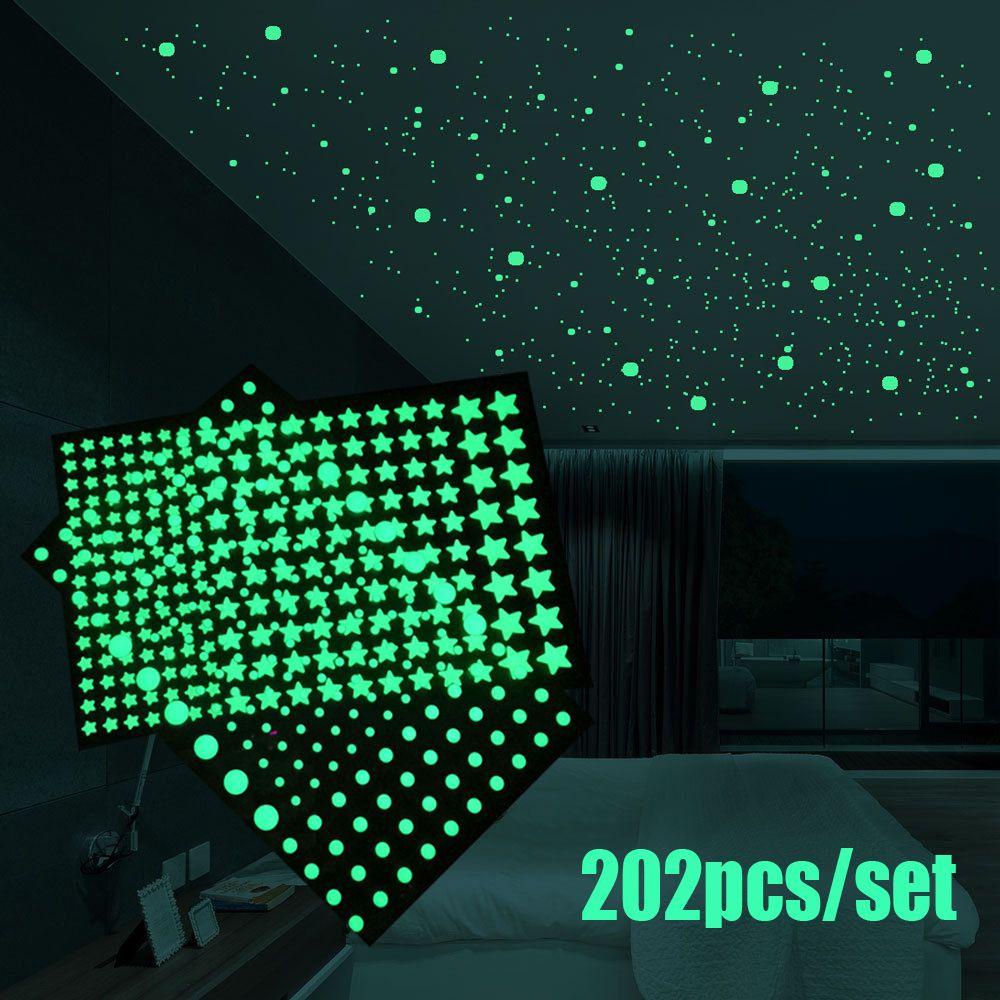 Agustina Stiker Dinding Kamar Tidur Bintang Luminous Dots Fluorescent