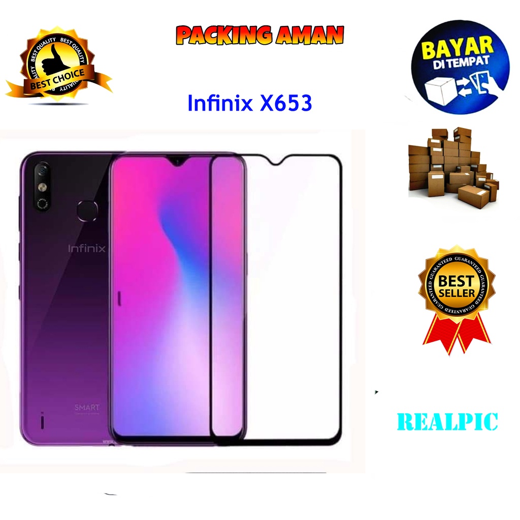 Tempered Glass Infinix X653 Full Cover / Full Screen Protector Anti Gores