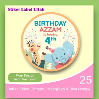 Jual Stiker Sticker Label Ultah Ulang Tahun Anak Bulat Custom karakter ...