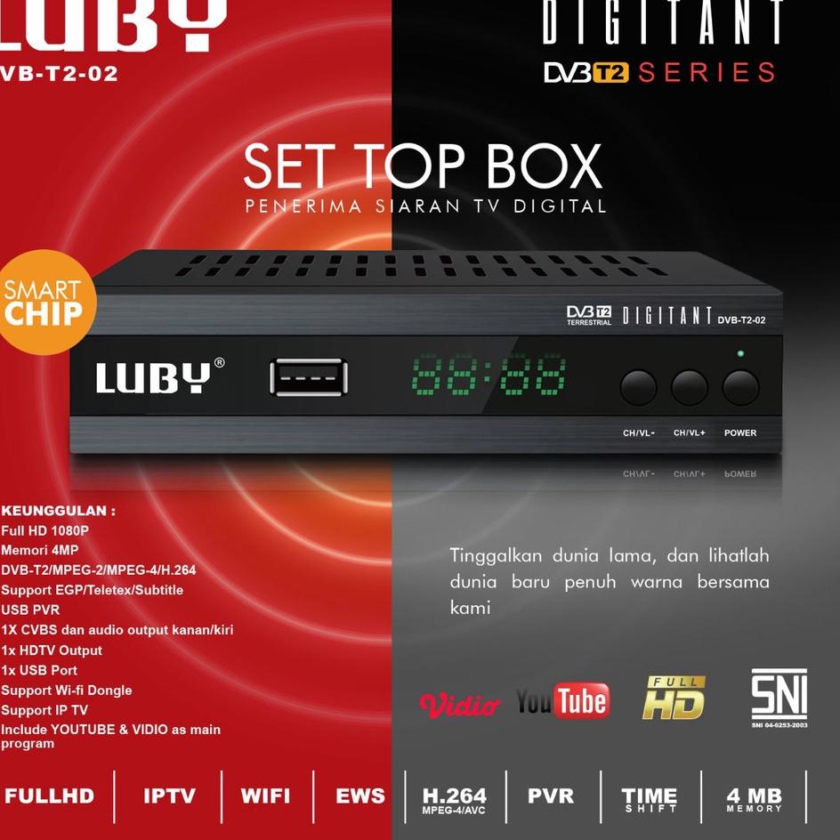 Dapatkan Diskon Set Top Box Luby DVB T2 Siaran Digital Resmi SNI amp Postel