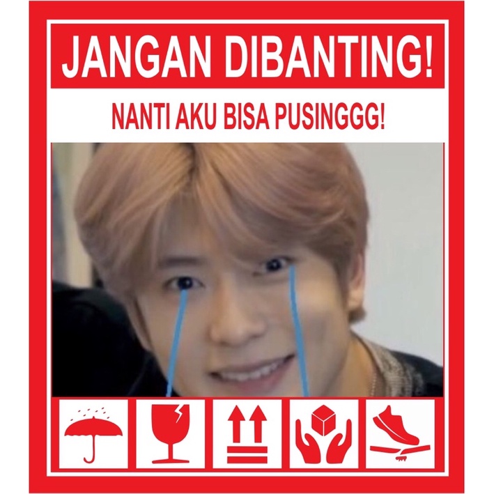 STIKER FRAGILE KPOP LUCU KOREA STIKER JANGAN DIBANTING-U