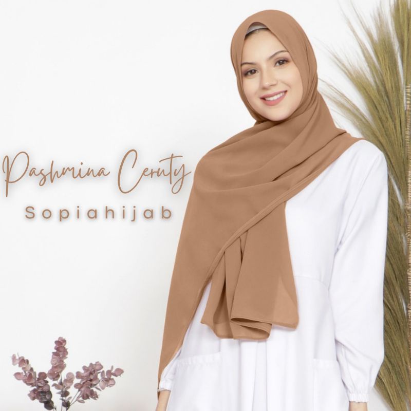 Hijab Pashmina Ceruty Baby Doll Warna Soft Size 175 x 75 Cm