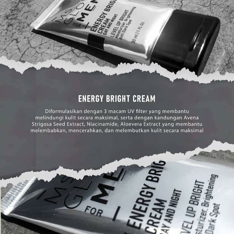 [ ORIGINAL BPOM ] MS GLOW MEN ENERGY BRIGHT CREAM SKINCARE PRIA GLOW UP