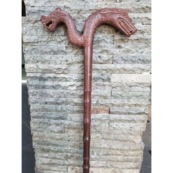 Tongkat Jalan Kayu Galih Asem ukir