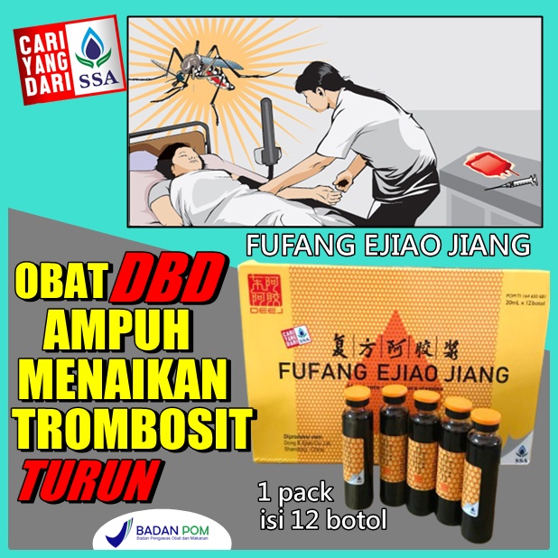 Obat penaik trombosit fufang ejiao jiang untuk dbd obat cina original 1 Dus berisi 12 botol