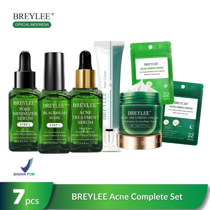 breylee acne complete set - paket perawatan wajah berjerawat (7pcs) safa