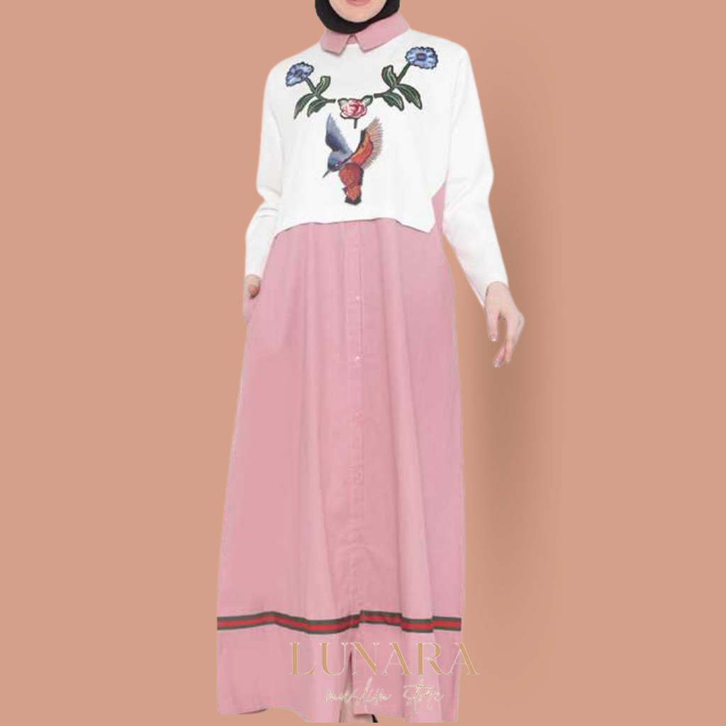 Dress Gamis Wanita Lunara Feriha Pink
