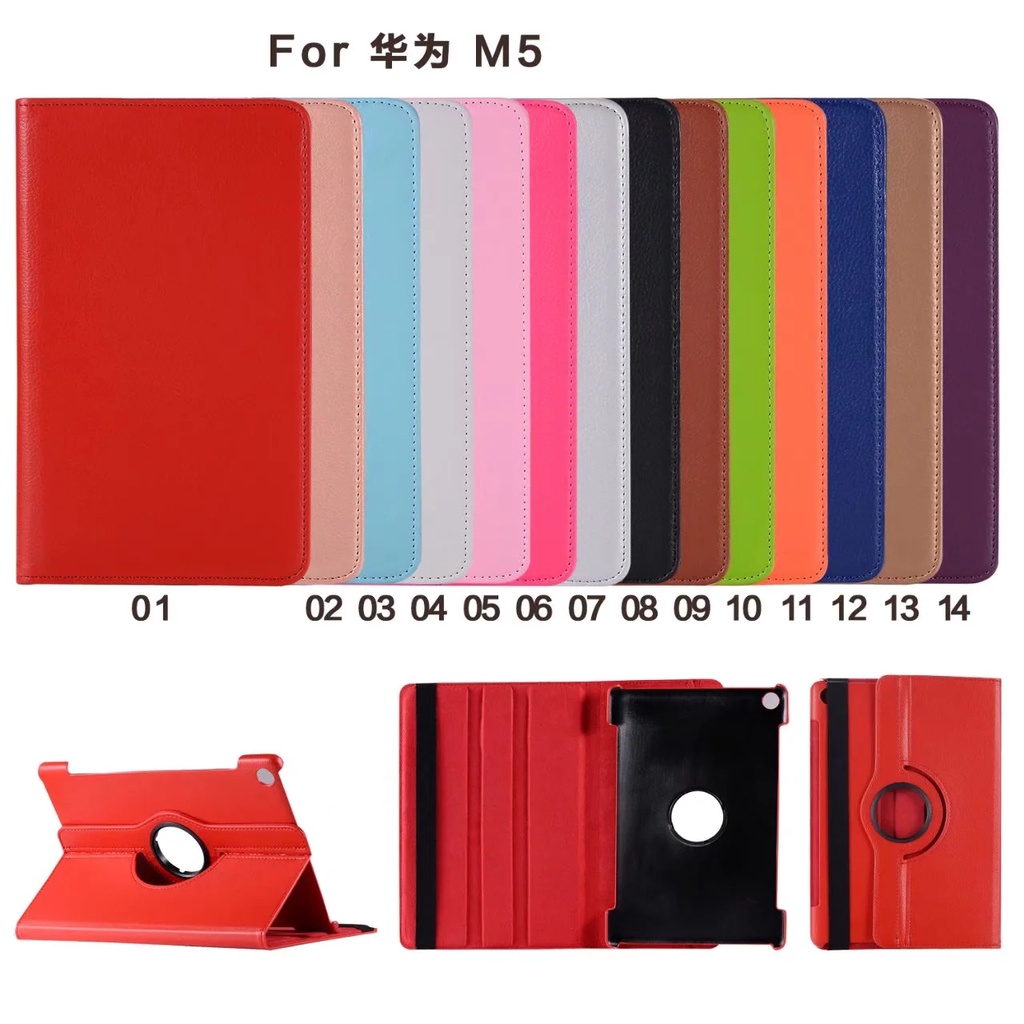 Untuk Huawei MediaPad M5 10.8 inch CMR-AL09 CMR-W09 Fashion360° Rotating Stand Casing M5 lite BAH2-L09 BAH2-W09 BAH2-W19 Flip Leather Case Tablet Cover Pelindung