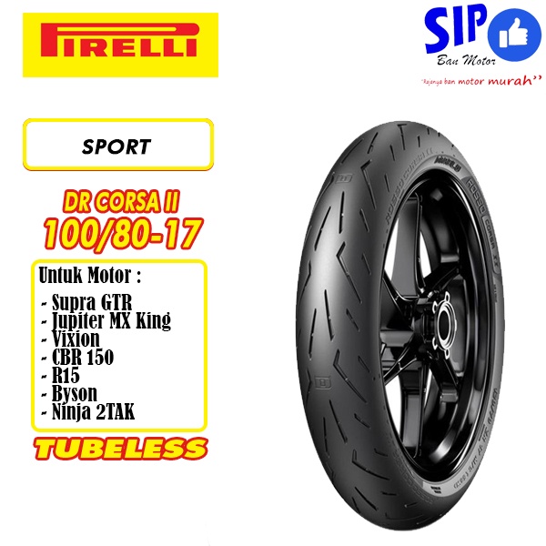 Ban motor bebek Pirelli Diablo Rosso Corsa II 100 80 17 tubeless Corsa 2