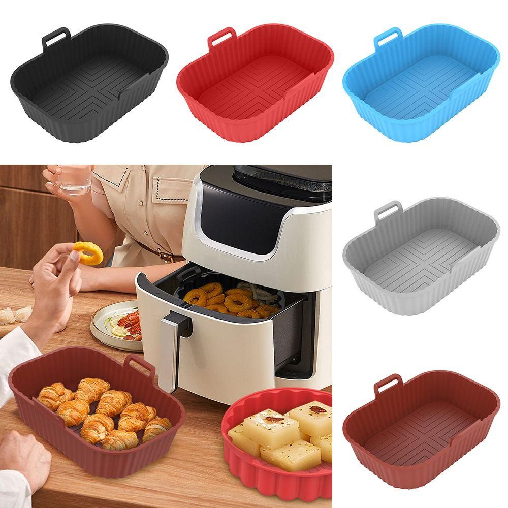 R-FLOWER Air Fryer Silicone Pot Grill Pot Tray Reusable AirFryer Aksesoris Baking Basket