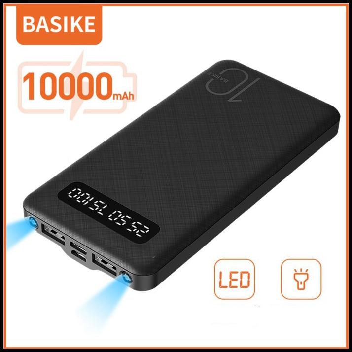 Basike 10000Mah Powerbank Bola Lampu Led Ganda Keluaran Usb Ganda