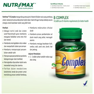 Jual [BPOM] Nutrimax Vitamin B Complex 30s / Vitamin Penambah Nafsu ...