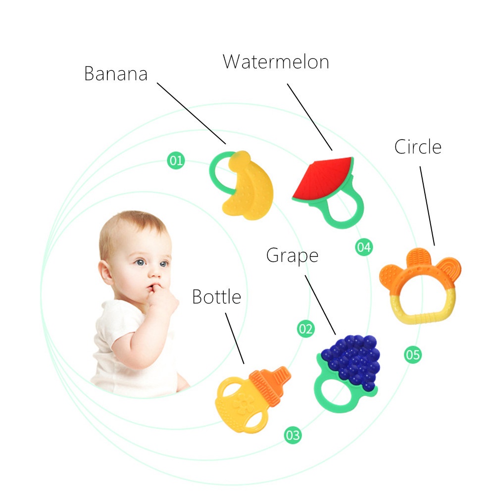 Teether Gigitan Bentuk Buah/Teether Bahan Silikon/Gigitan Bayi/C221
