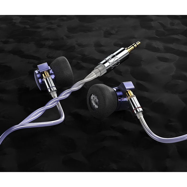 Dqsm Audio Pd21 Headset Earphone In-Ear Kepala Flat Lapis Tembaga Silver 14.5mm Dengan Kabel 3.5mm 4.4mm Mmcx