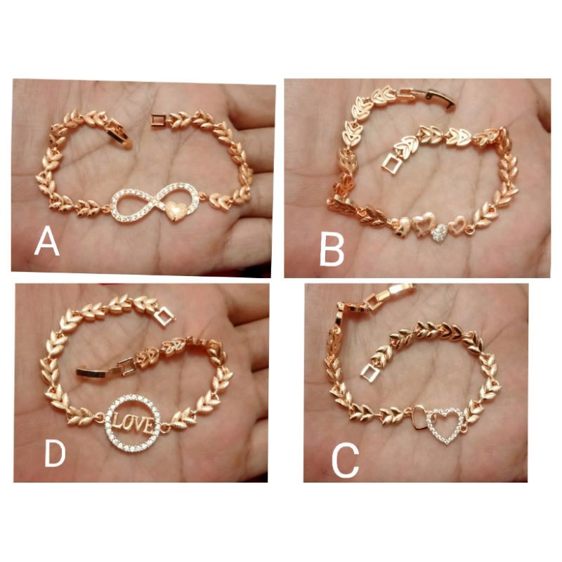 RL125. Gelang xuping wanita lapis emas dgn mata zircon UK 18 cm