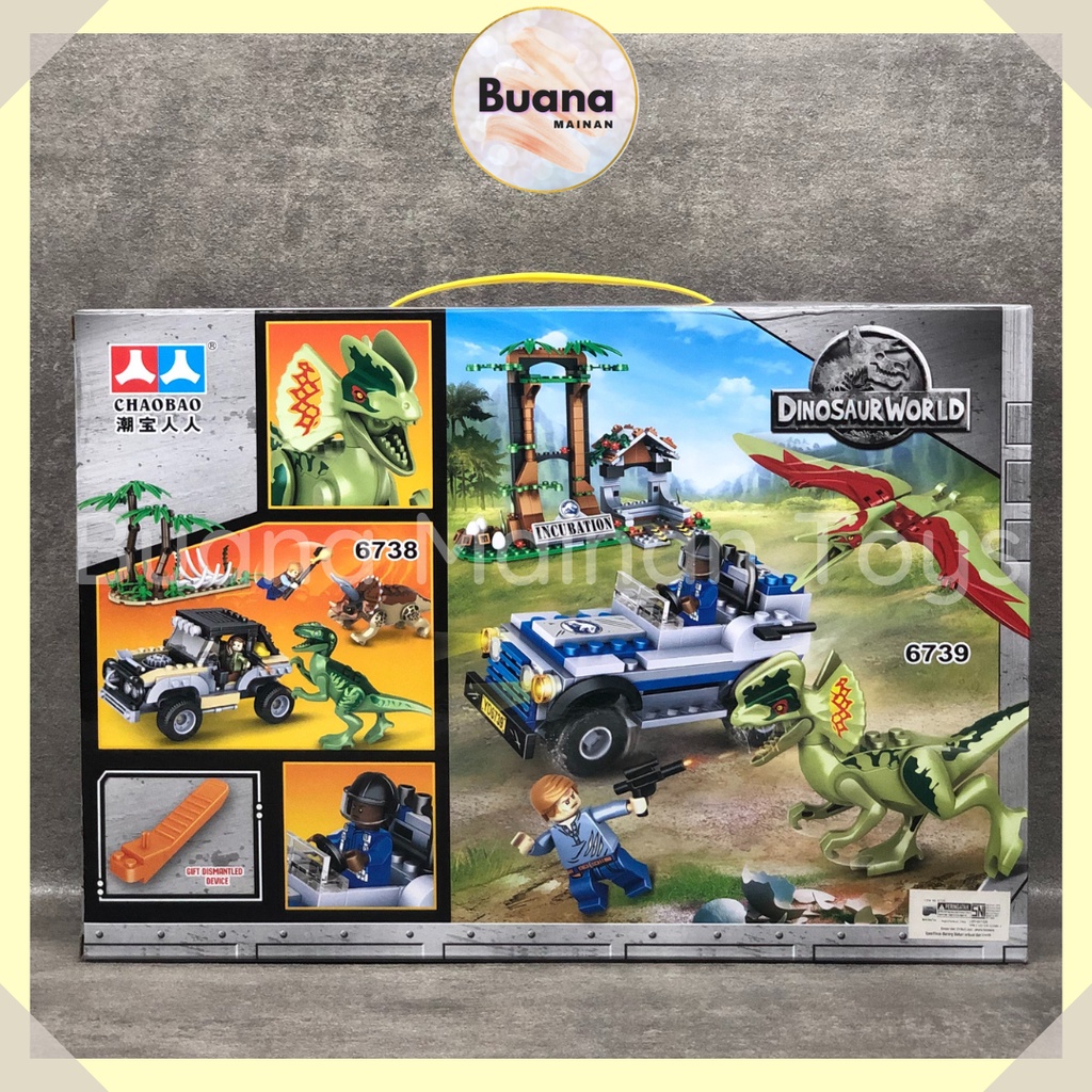BRICK DINOSAUR WORLD CHAOBAO MAINAN EDUKASI ANAK COWO CEWE DUNIA DINO BRICKS BLOCK TOY 6739