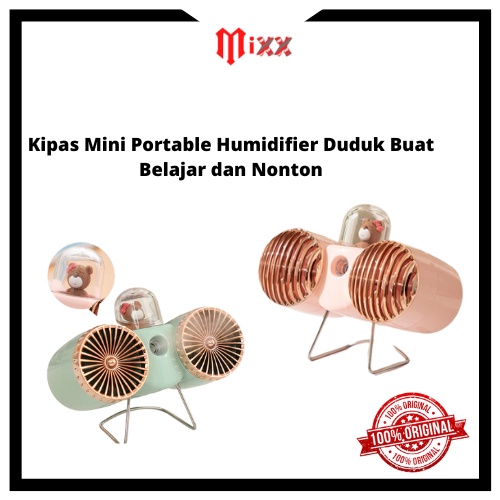 Kipas Angin  Mini Portable USB Karakter Mini Fan  Humidifier/Nano Spray Portable Lucu