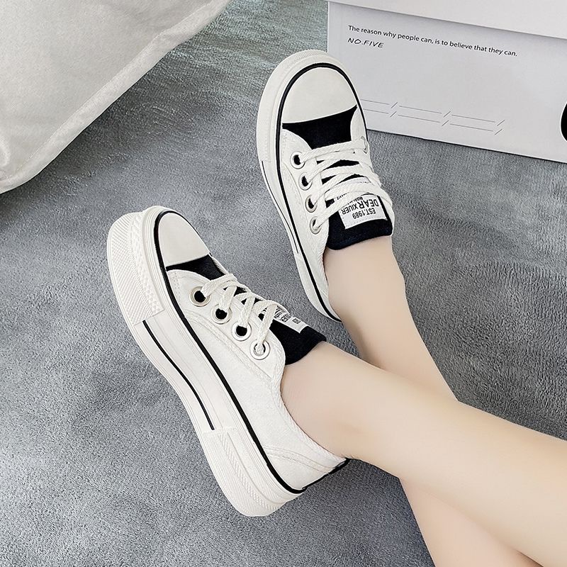 RYX - Plaede Simple Sepatu Tali Sneakers Wanita Fashion Casual - Ori Import