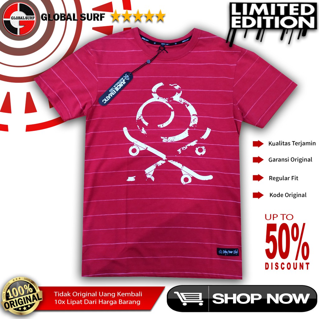 Kaos Pria Lengan Pendek Juice Ematic Original Surf Baju Motif Logo Depan Katun Style Casual Slimfit
