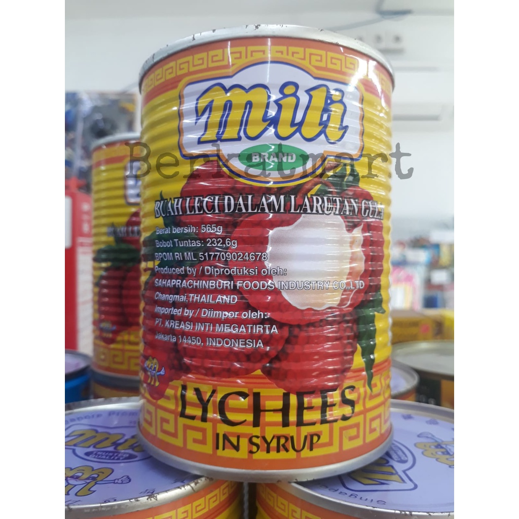 Mili Lychees Leci Lychee buah kaleng NETTO 565G