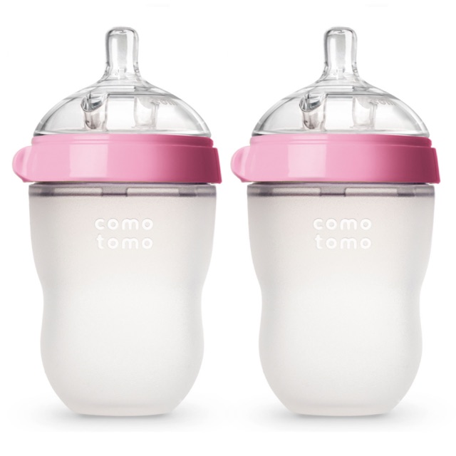 COMOTOMO PINK 250ML TWIN PACK BOTTLE  - botol susu bayi | comotomo