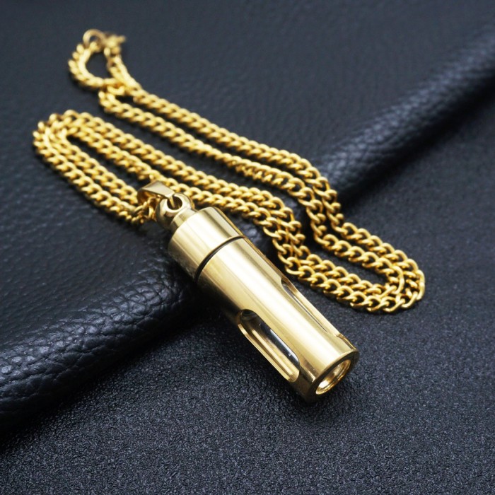 GROSIR MURAH 2020 ED KALUNG RANTAI DENGAN LIONTIN BENTUK TABUNG KACA BAHAN