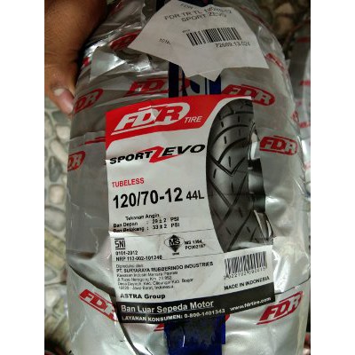 FDR 120 70 12 SPORR ZEVO BAN VESPA SPRINT MATIC DEPAN BLK VELG RING 12