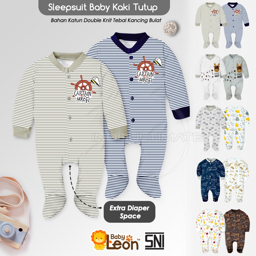 Sleepsuit Bayi Jumpsuit Lengan Panjang Kaki Tutup Jumper Bayi Laki-Laki Newborn BC-072 Baju Bayi Baby Sleepsuit Baju Tidur Bayi Jumpsuit Panjang Kaki Tutup Pakaian Bayi