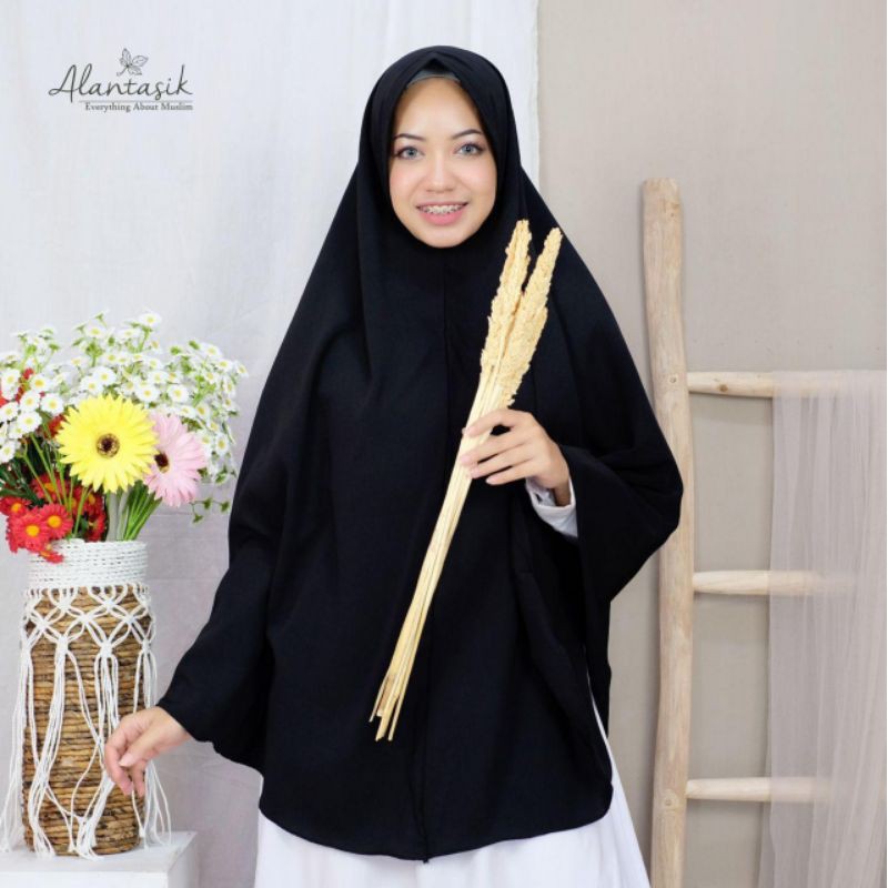 Alantasik - Jilbab syari XL /pet antem syar'i/ jilbab instan jumbo wolfis/panjang wanita R.2